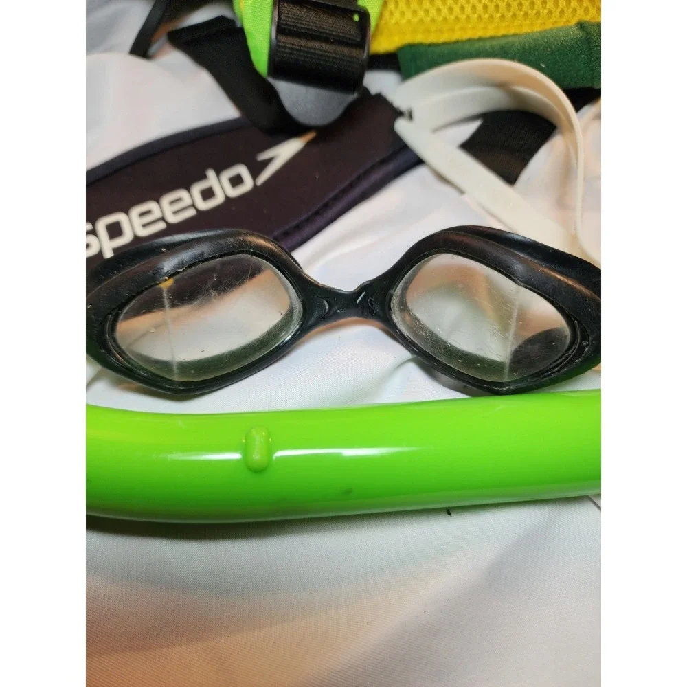 Head Kids Snorkel Set Fins Goggles Mask Turtle Backpack Lime Green Speedo Junior